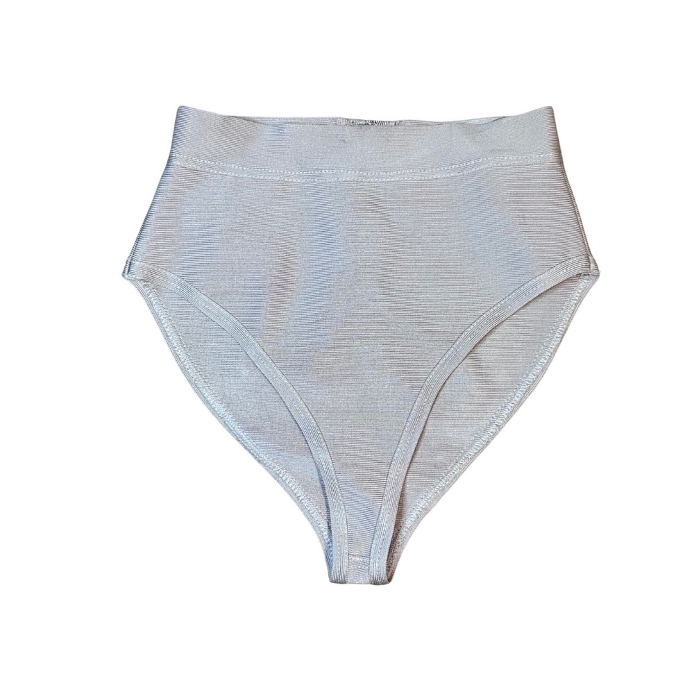 House of CB London Champagne Beige High Waisted Bandage Briefs XS Zipper Back